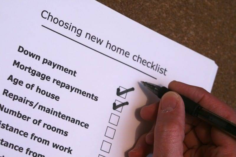 choosing new home checklist