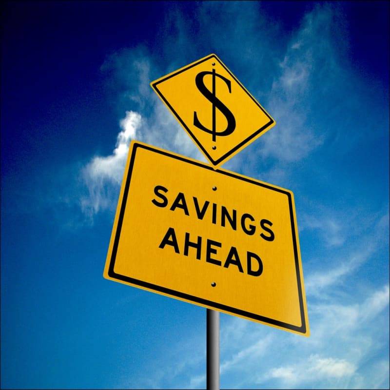 savings sign board